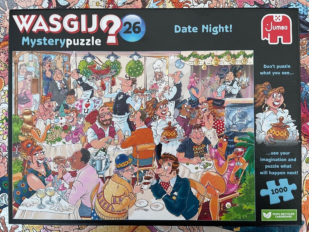 Wasgij 26 Mystery - Date night!, Ophalen of Verzenden, 500 t/m 1500 stukjes, Zo goed als nieuw, Legpuzzel
