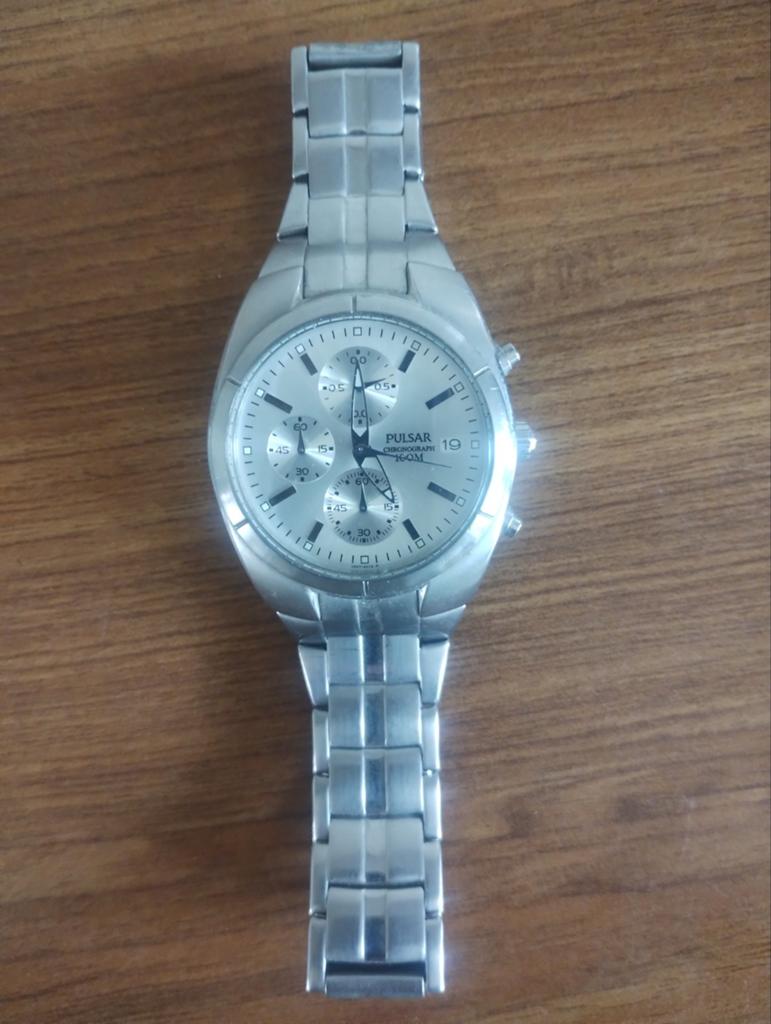 Pulsar Chronograaf Herenhorloge - Roestvrij Staal, Overige merken, Staal, Gebruikt, Staal