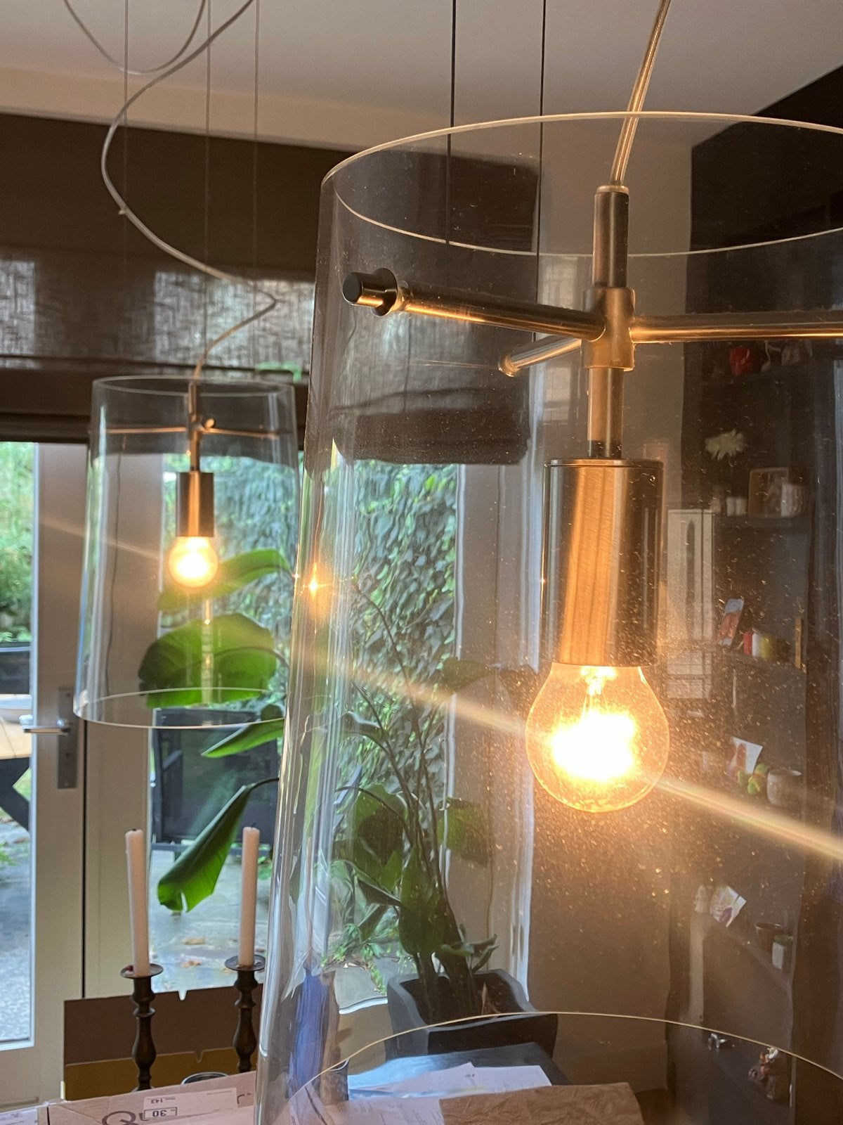 Prandina Sera S3 moderne hanglampen (set van 2), Huis en Inrichting, Ophalen, Gebruikt, Glas, E27 (groot)