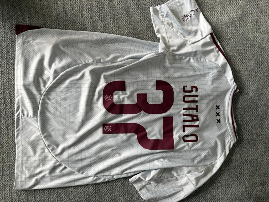 Ajax uitshirt 2022/2023 - Sutalo 37 - Maat L, Maat 52/54 (L), Wit, Ophalen of Verzenden, Zo goed als nieuw