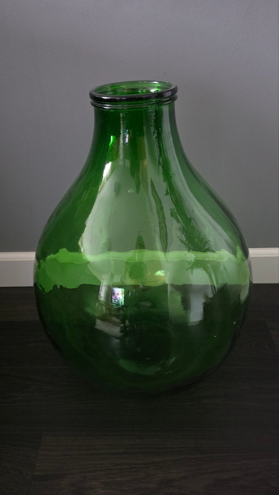 Demijohn, Italiaanse glazen vaas, Vintage, Ophalen, Overige kleuren, Glas