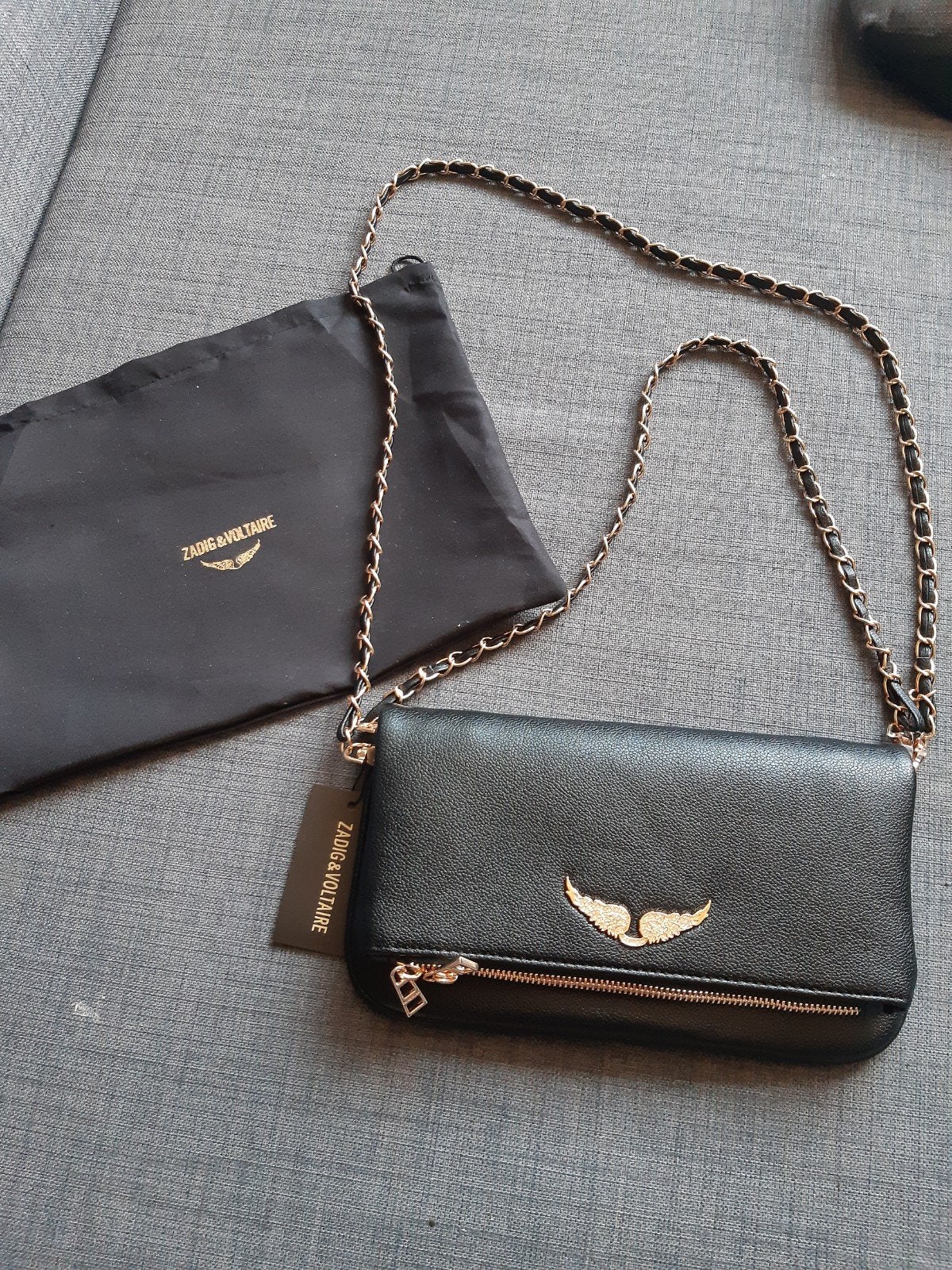Zadig & Voltaire Rock Nano schoudertas, Ophalen, Nieuw, Zwart, Schoudertasje