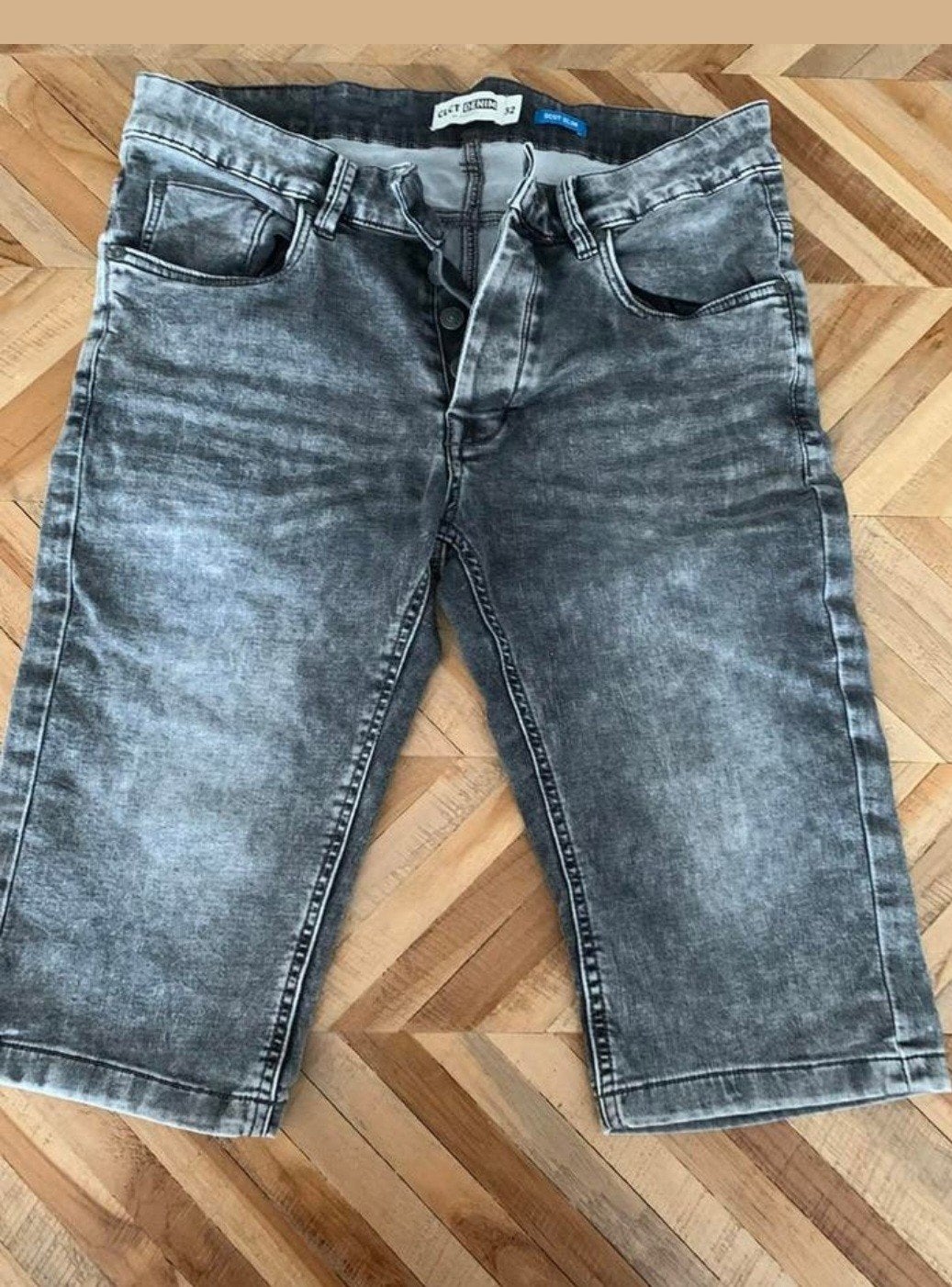 Jeansshort zwart/grijs maat 32 slimfit CoolCat nieuwstaat, Zwart, W32 (confectie 46) of kleiner, Ophalen of Verzenden, Coolcat