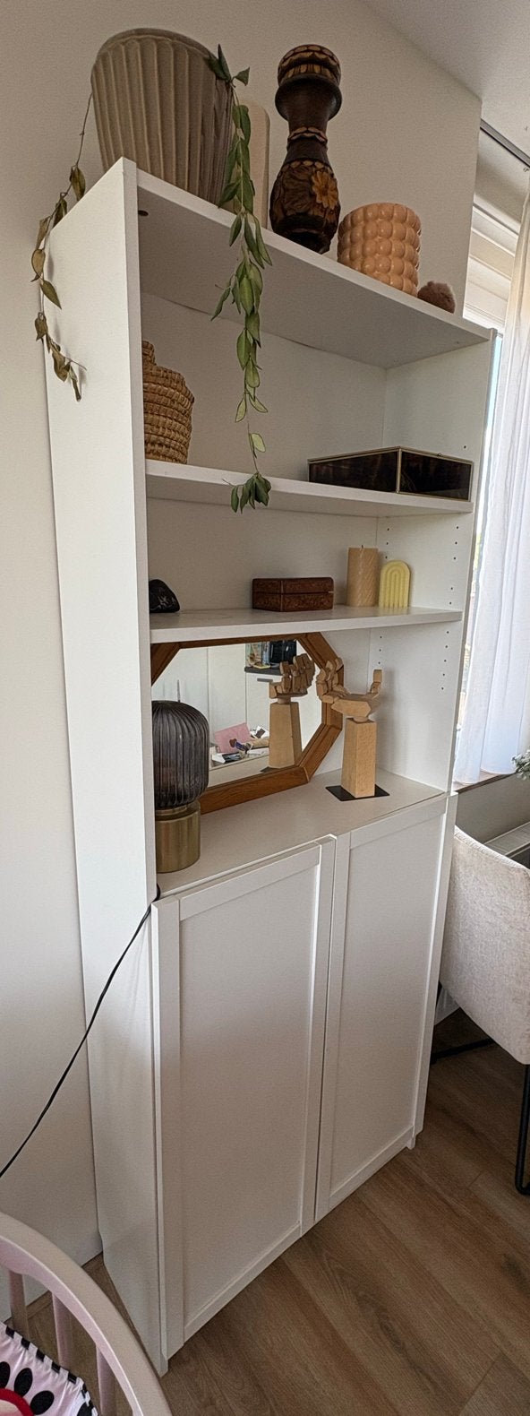 Witte boekenkast met deuren - IKEA Billy/Oxberg, Ophalen, Gebruikt, 200 cm of meer, 50 tot 100 cm