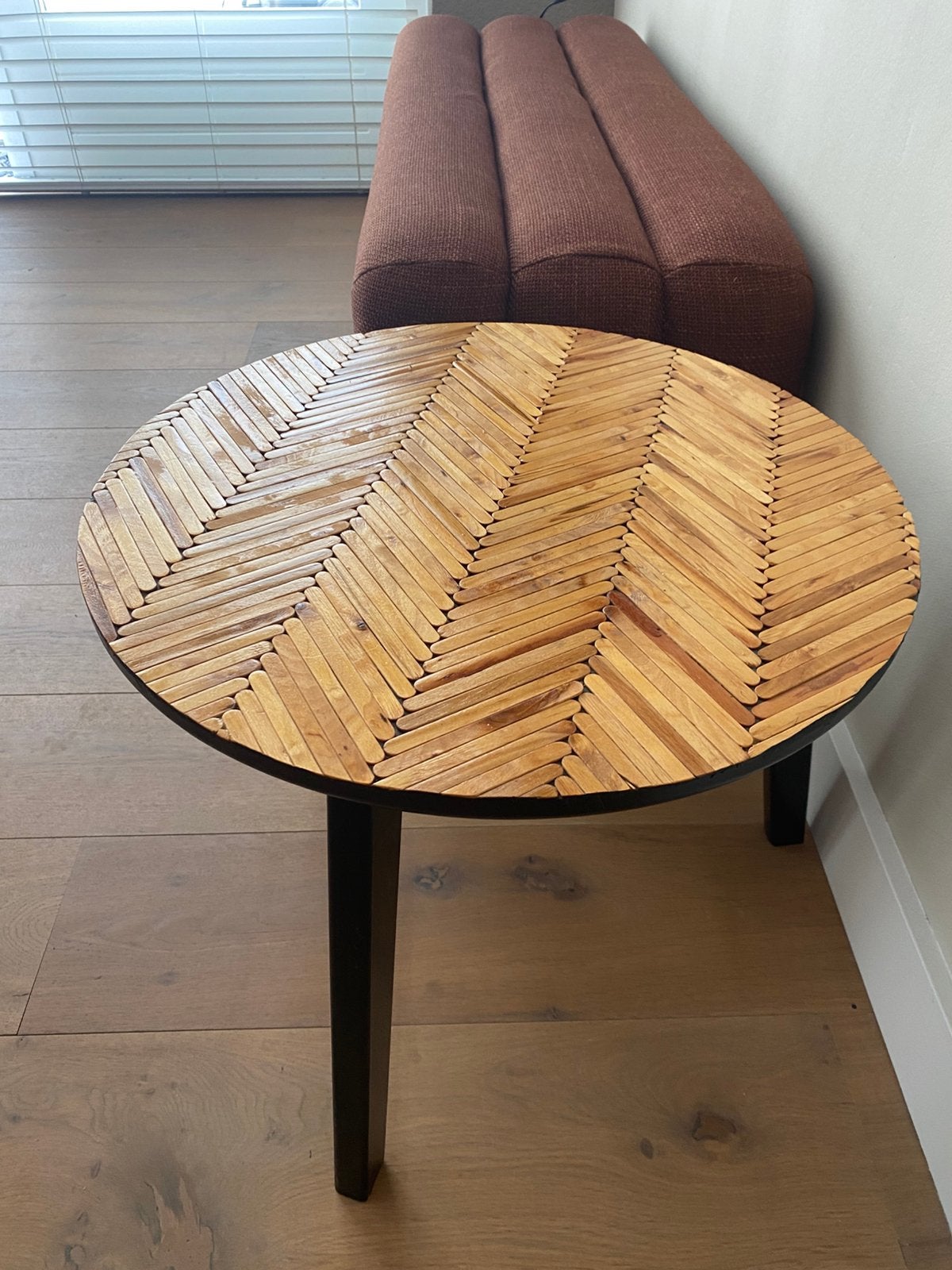 Design bijzettafel/salontafel, Ophalen, Zo goed als nieuw, Rond