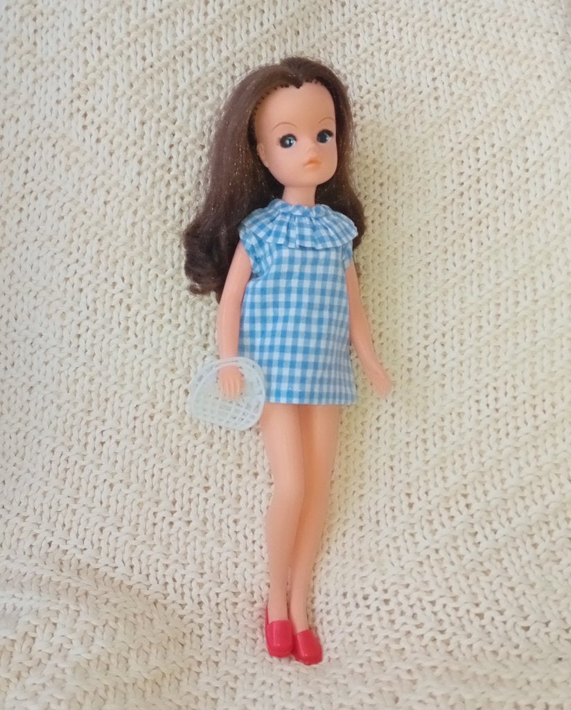 Vintage jurkje met mandje., Verzenden, Zo goed als nieuw, Kleertjes
