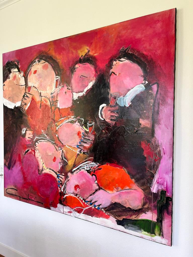 Schilderij olieverf ‘Les Gourmands’ van Gerdine Duijsens, Ophalen