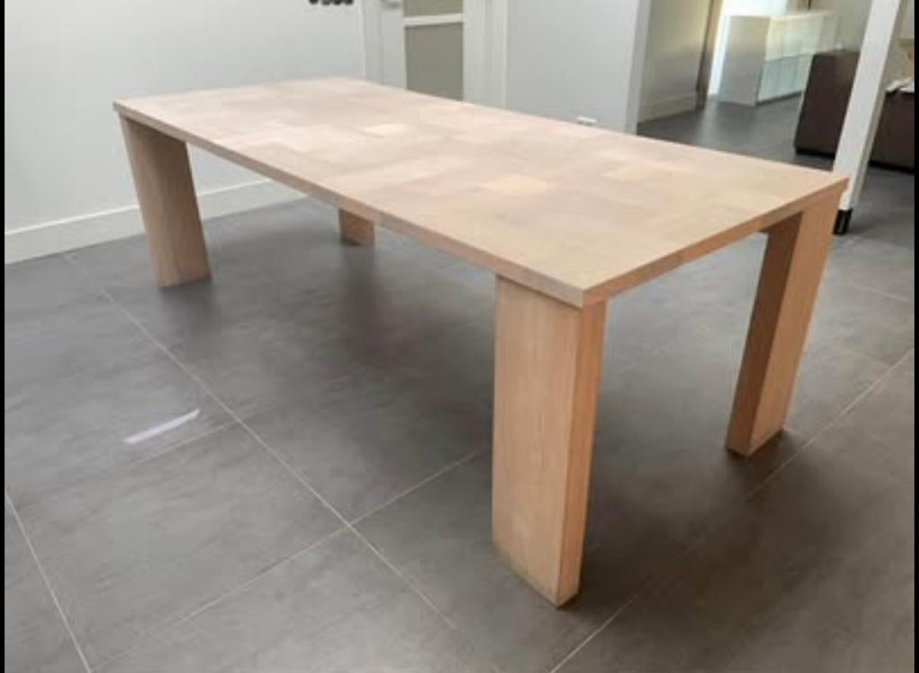 Van Rossem eetkamertafel, Ophalen, Eikenhout, 200 cm of meer, 50 tot 100 cm