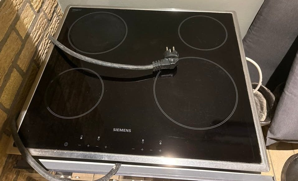 Siemens Inductie Kookplaat 57x50 cm, Gebruikt, Inbouw, Inductie, 4 kookzones
