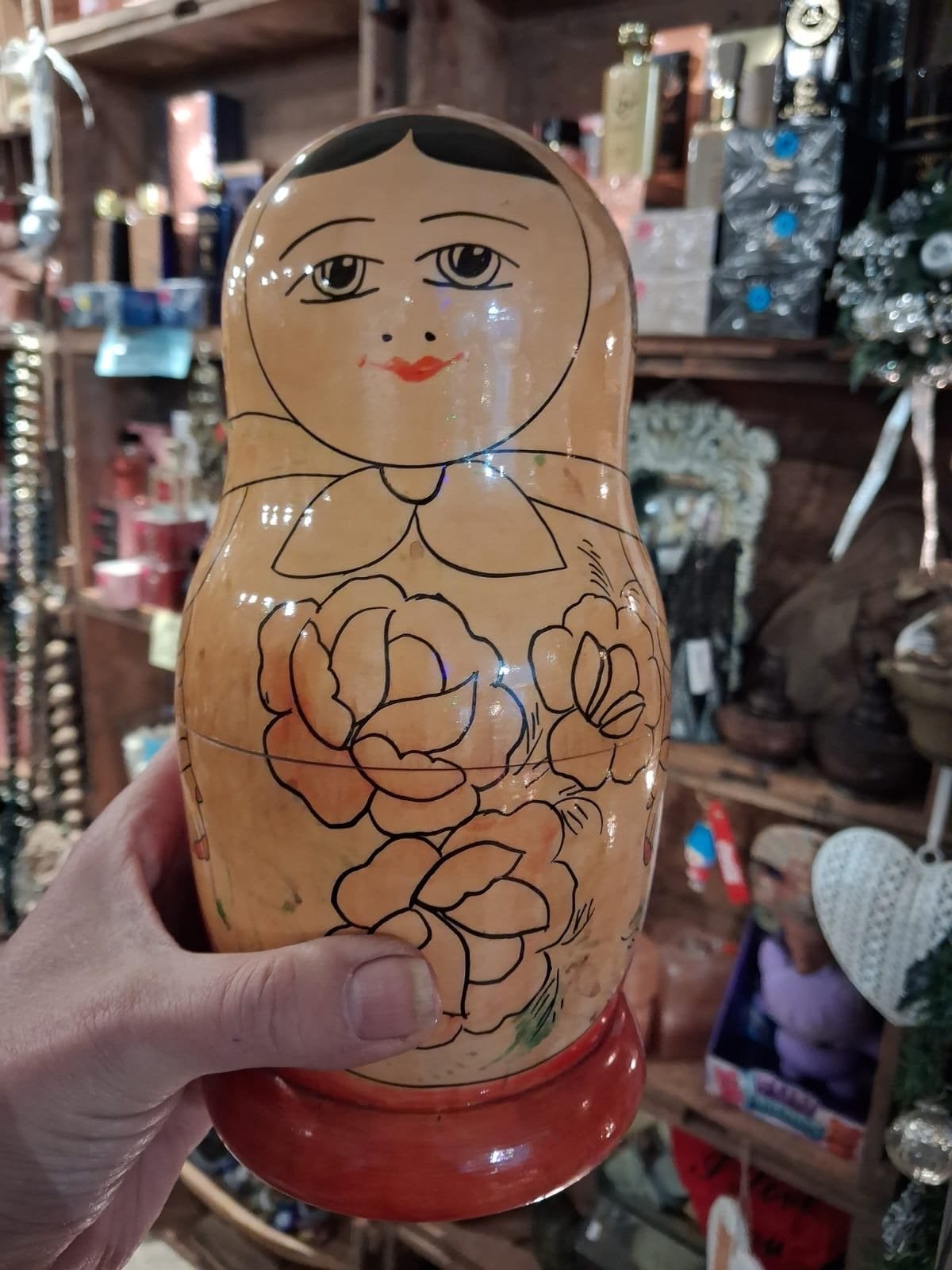 Mooie grote Matroesjka pop - Handgeschilderd, Verzamelen, F, Gebruikt, G, Ophalen of Verzenden