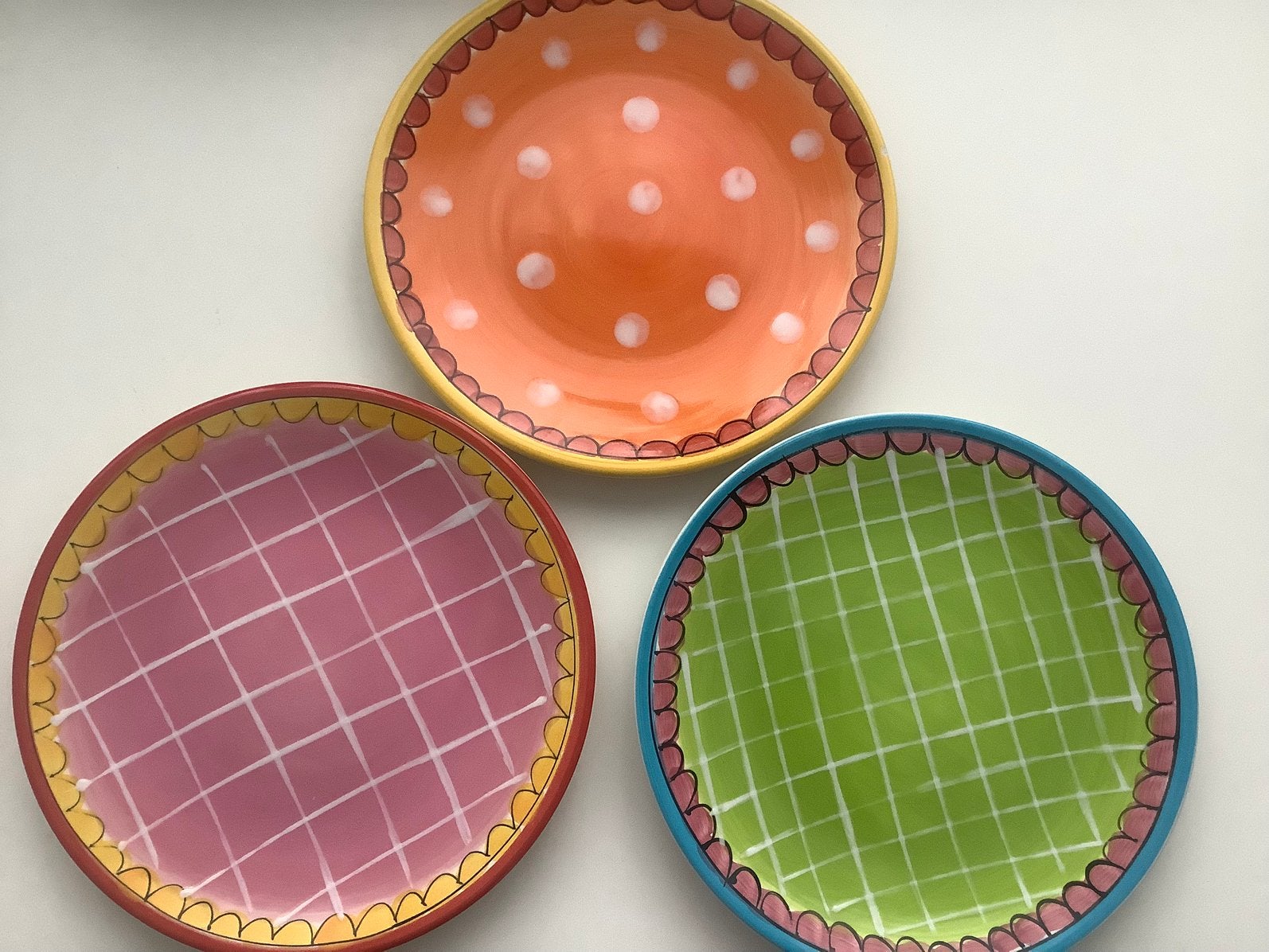 3 Blond Amsterdam gekleurde ontbijtborden 22 cm, Huis en Inrichting, Ophalen, Zo goed als nieuw, Bord(en), Aardewerk