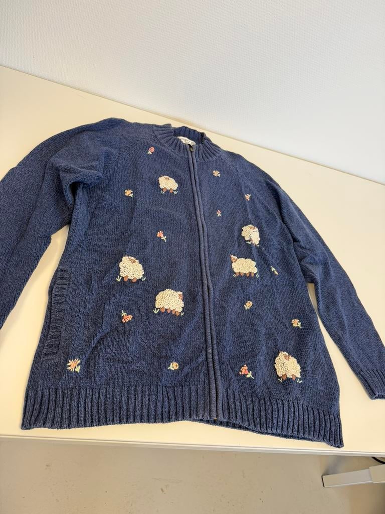 Vintage Dames Vest Wol Schaapjes Gebreid Blauw L trui cotton, Kleding | Dames, Blauw, Maat 42/44 (L), Ophalen of Verzenden, Zo goed als nieuw