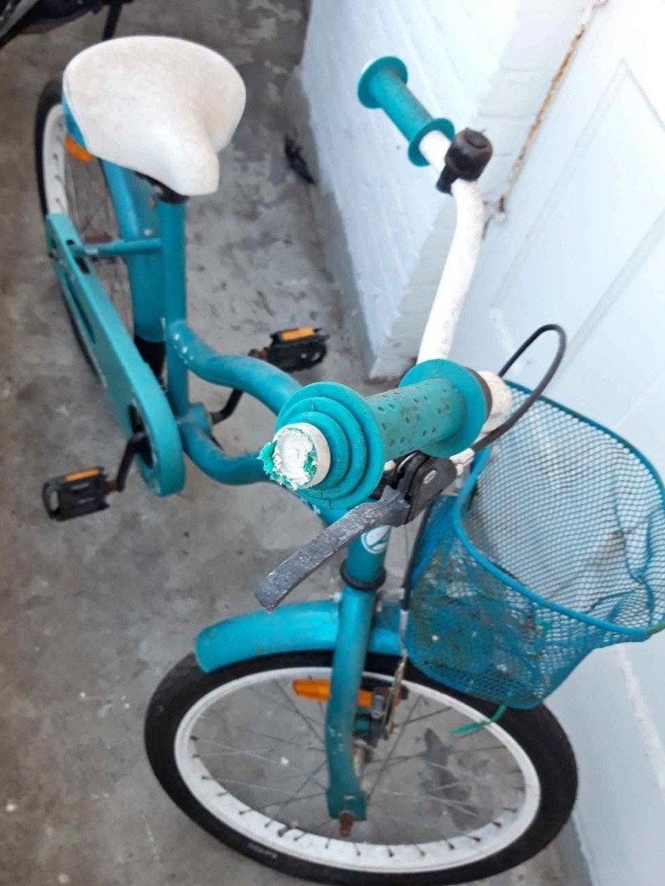 Kinderfiets Amigo Flower 16 inch - Blauw/Wit, Ophalen, Velgrem, Amigo, 16 tot 20 inch