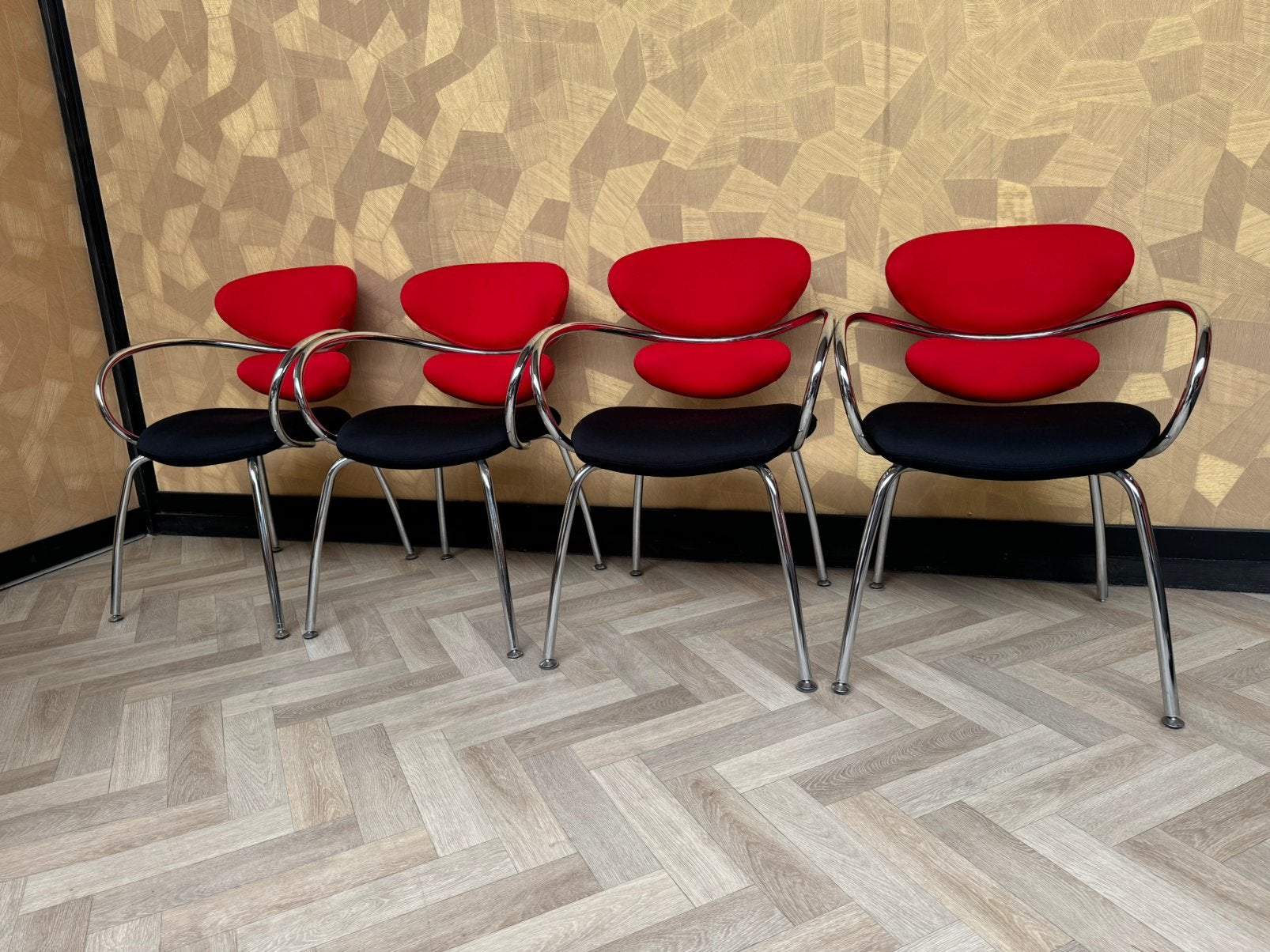Set van 4 Italiaanse Effezeta Sledestoelen, Ophalen of Verzenden, Zo goed als nieuw