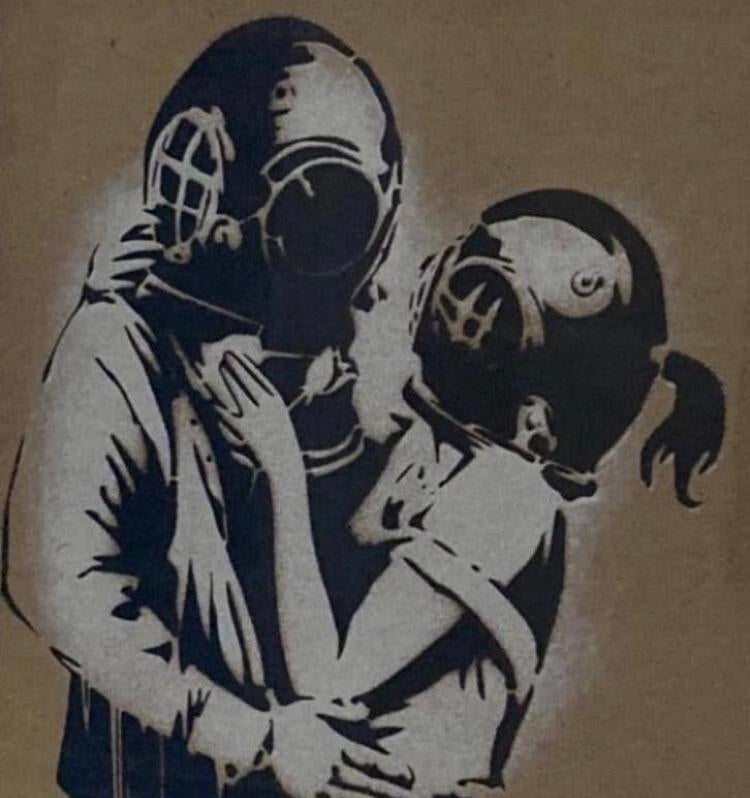 BANKSY : werk beperkt tot 50 exemplaren. ingelijst verkocht, Antiek en Kunst, Kunst | Designobjecten, Ophalen of Verzenden