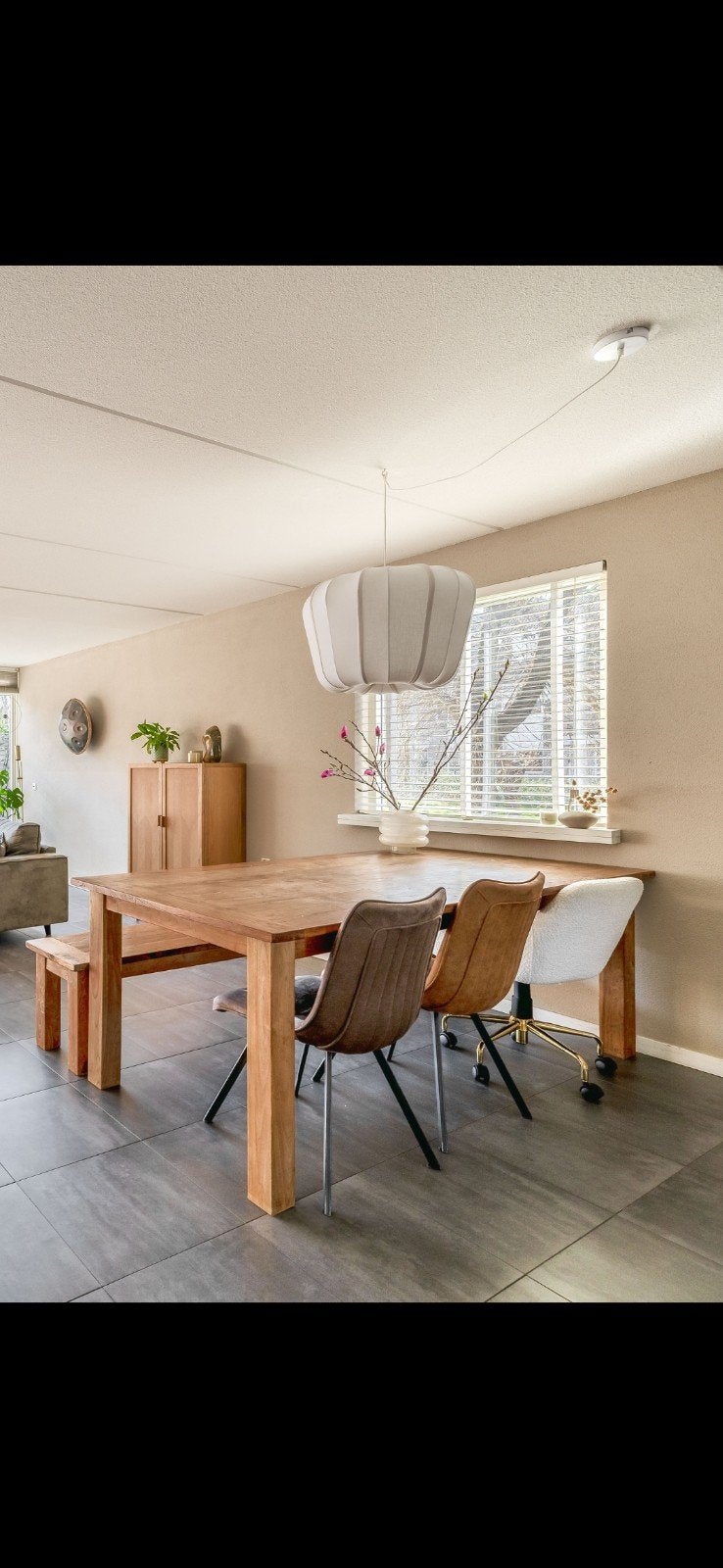 teak houten tafel + bank, Ophalen, Gebruikt, 200 cm of meer, 50 tot 100 cm