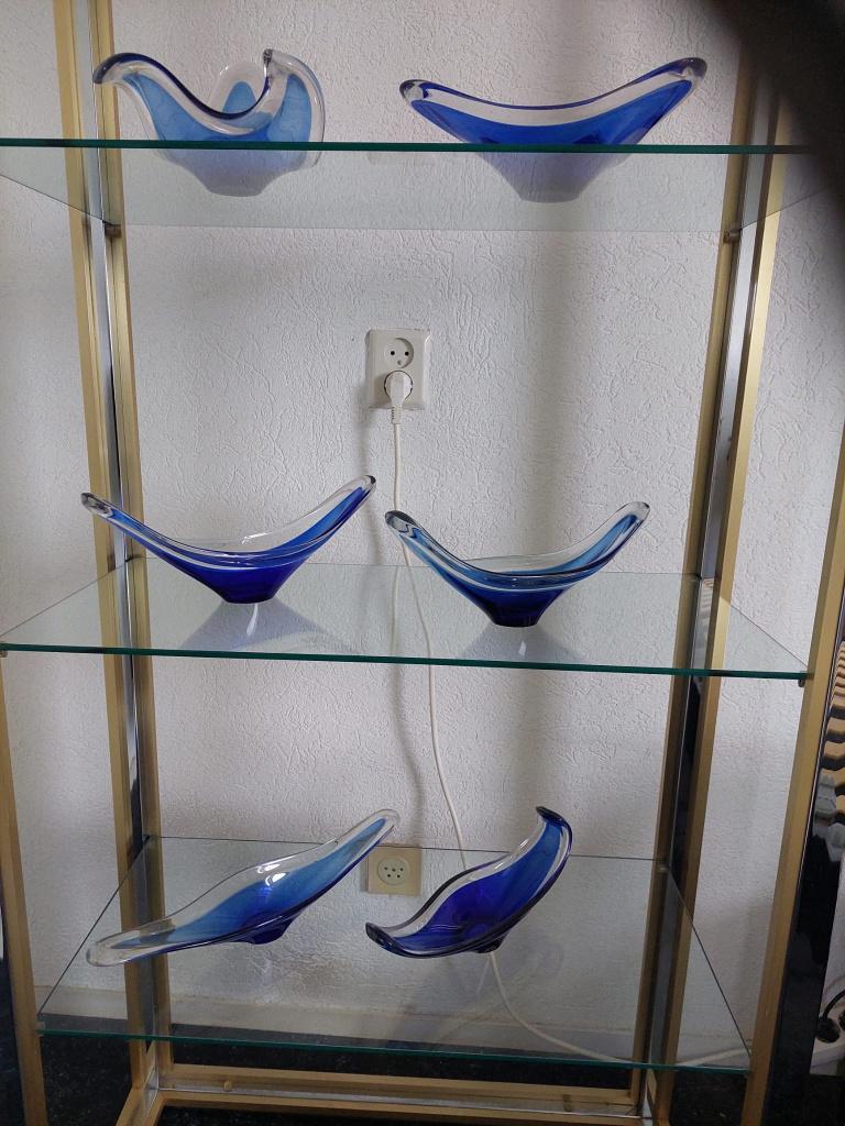 Bayel France, blauw, 6x, Ophalen, Schaal, Overige vormen, Glas