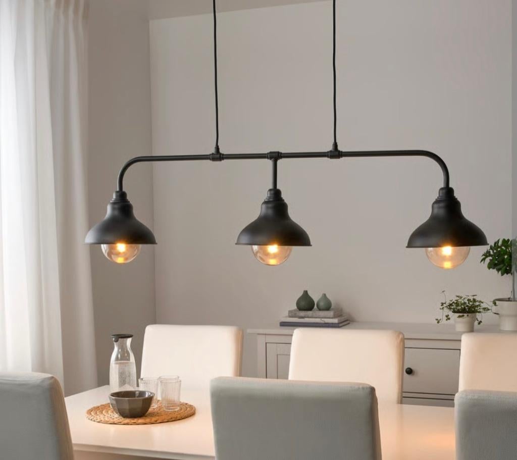 Agunnaryd (Ikea) plafondlamp industrieel - 3 Lampen, Huis en Inrichting, Lampen | Hanglampen, Ophalen, Industrieel landelijk, Zo goed als nieuw