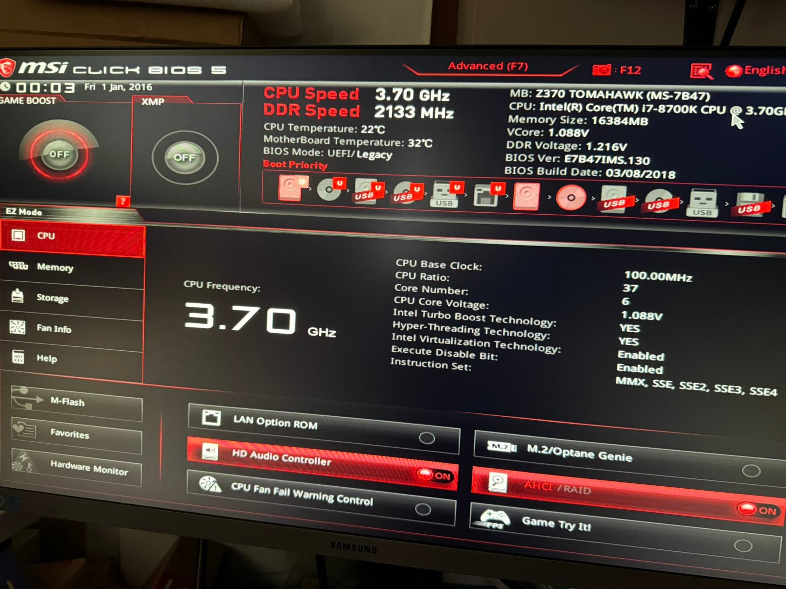 Game pc MSI z370 Tomahawk i7/1TB/32gb/Nvidia Quadro p4000, Computers en Software, 32 GB, Ophalen of Verzenden, Zo goed als nieuw