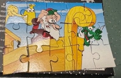 Puzzel  van kabouter, Ophalen of Verzenden, 10 tot 50 stukjes, Gebruikt, 4 tot 6 jaar