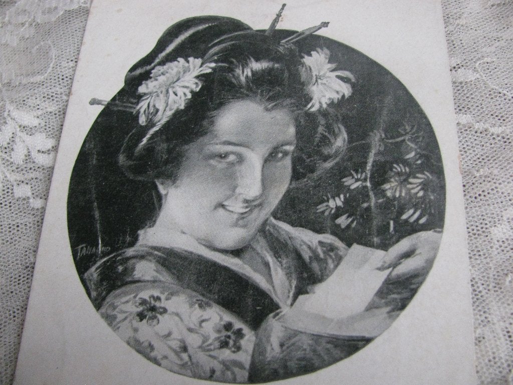 Antieke Gesign. Kaart uit Begin 1900 - Meisje in Kimono, Verzenden, Voor 1920, Ongelopen, Kinderen