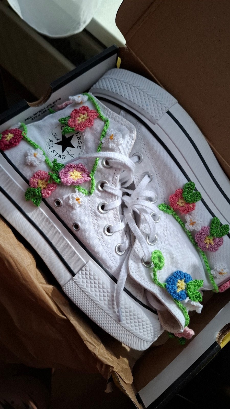 Converse All Star Limited Edition met bloemen, Ophalen, Wit, Nieuw, Converse