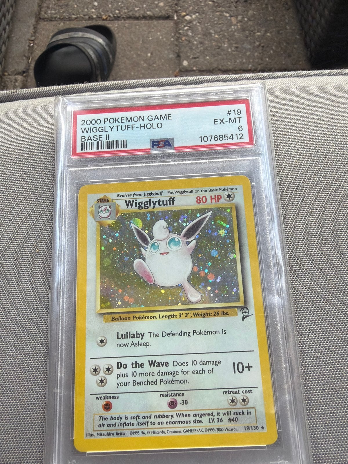 Wigglytuff Holo Base II PSA 6 Pokémon Kaart 2000, Ophalen of Verzenden, Gebruikt, Losse kaart, Foil