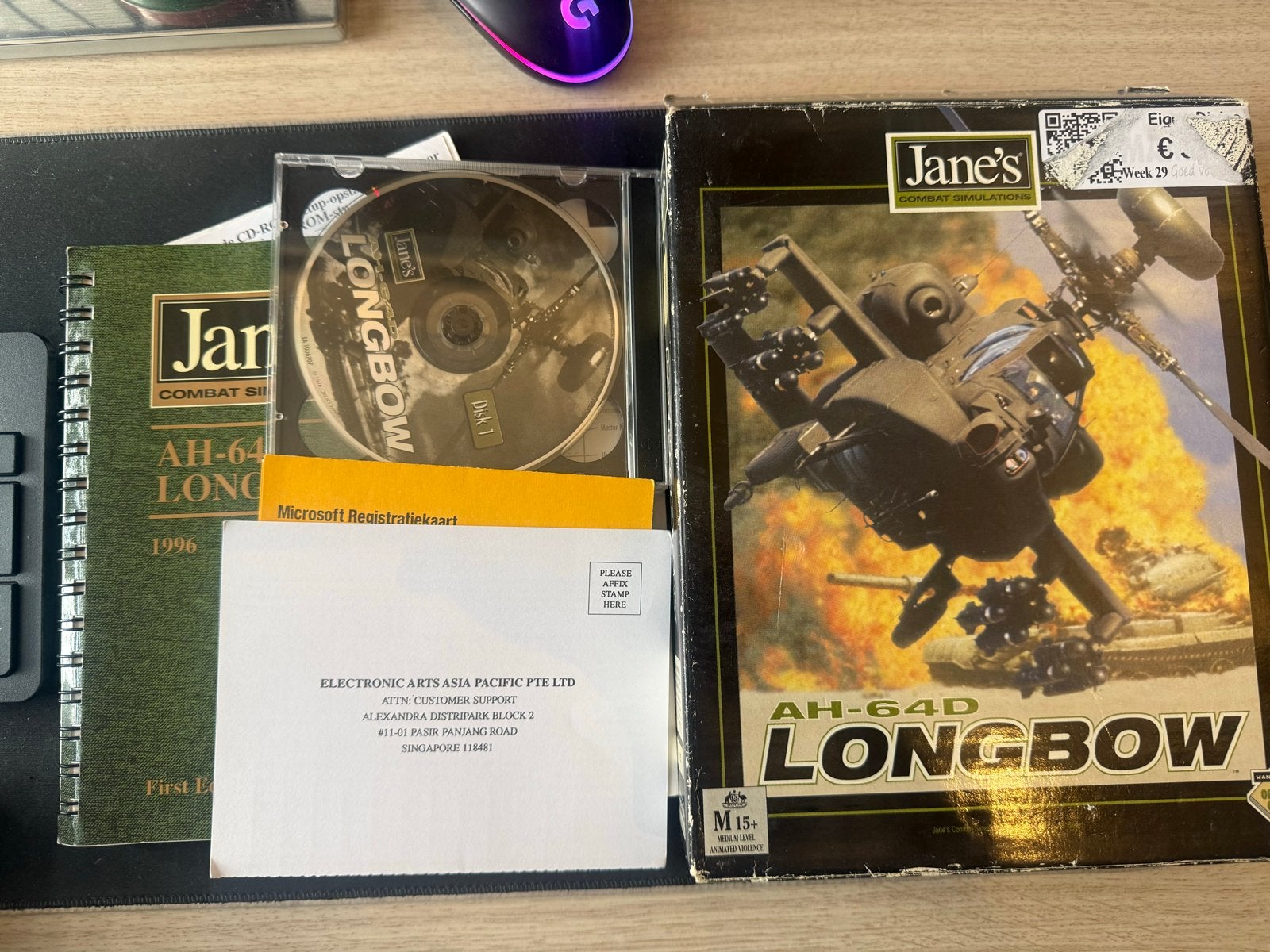 Jane's AH-64D Longbow PC Game (1996) - Klassieke Simulatie, Spelcomputers en Games, Games | Pc, Gebruikt, 1 speler, Ophalen of Verzenden