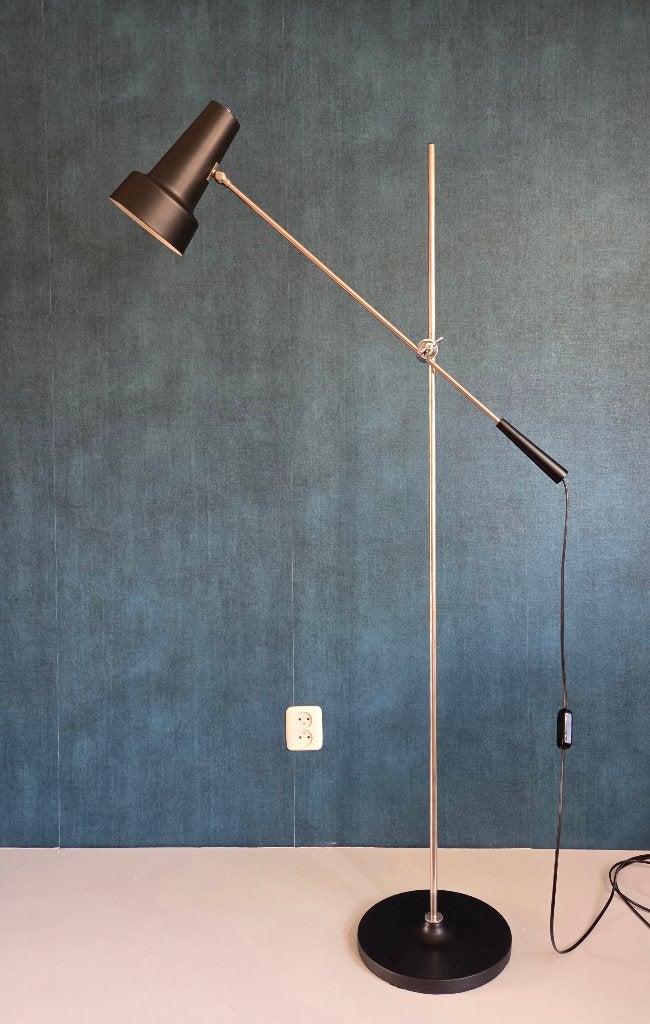 Vintage vloerlamp - Hagoort lampen | 329 | zwart - Jaren 60, -, -, Ophalen of Verzenden, Zo goed als nieuw