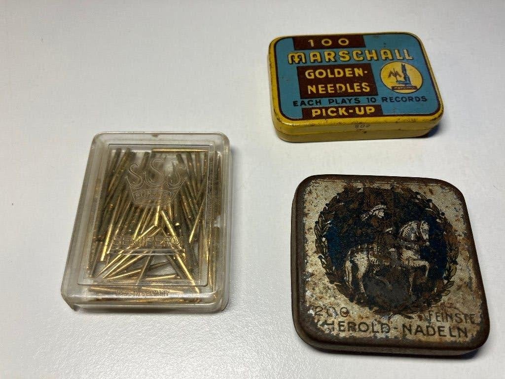 Vintage 78 toeren grammofoonnaalden in blikjes / doosjes, Antiek en Kunst, Ophalen of Verzenden