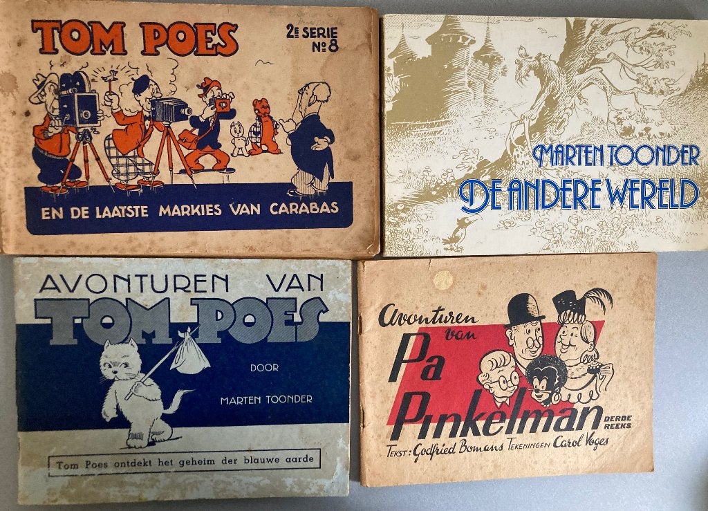 4 vintage stripboeken Tom Poes Marten Toonder Pa Pinkelman, Gelezen, Diverse auteurs, Ophalen of Verzenden, Meerdere stripboeken