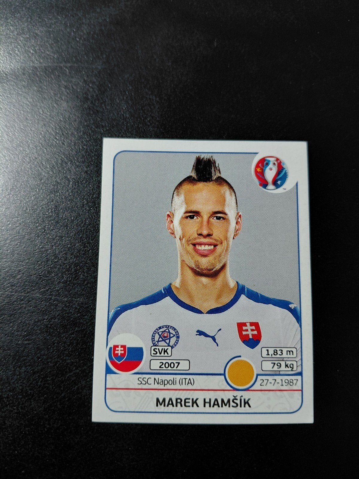 Marek hamsik (slowakije) panini ek 2016, Ophalen of Verzenden, Nieuw, Buitenlandse clubs, Poster, Plaatje of Sticker