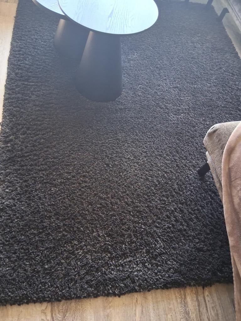 Hoogpolig vloerkleed zwart zgan!, Zwart, 150 tot 200 cm, 200 cm of meer, Ophalen of Verzenden