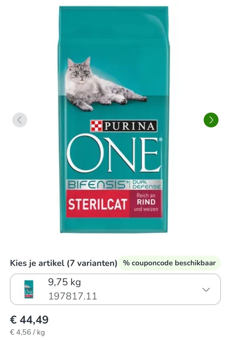 Nieuw!! Purina One Sterilcat 9,75 kg, Dieren en Toebehoren, Ophalen, Kat