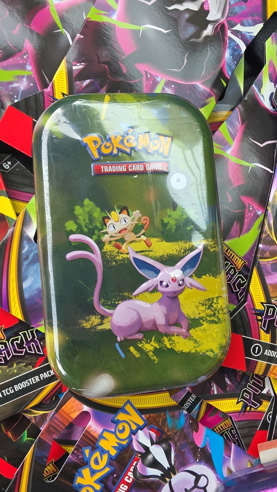 Pokémon TCG 25th Anniversary Mini Tin Espeon & Meowth, Ophalen of Verzenden, Nieuw, Overige typen
