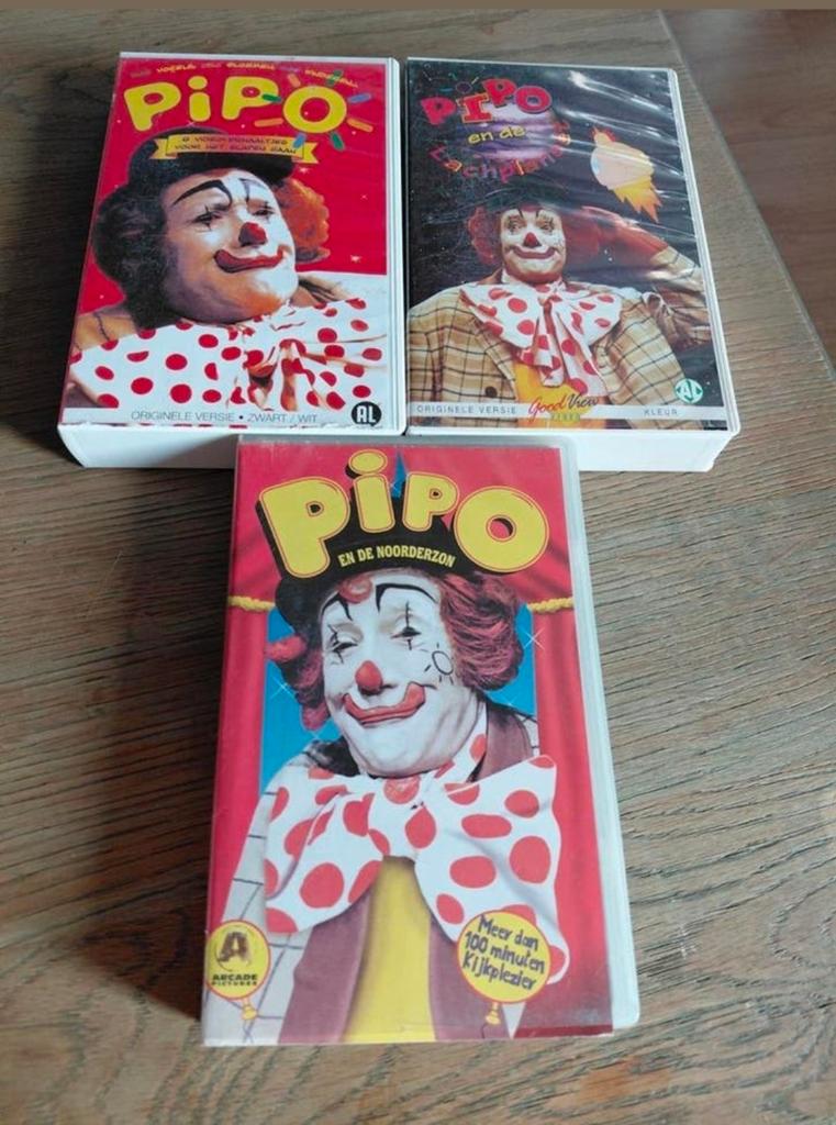 3 Pipo de Clown videobanden., Cd's en Dvd's, Alle leeftijden, Ophalen of Verzenden, Gebruikt