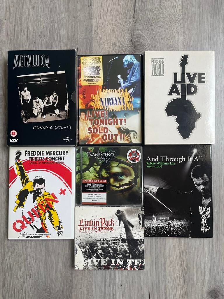 Ultieme Live DVD Collectie: Metallica, Nirvana, Queen, enz., Vanaf 16 jaar, Ophalen of Verzenden, Gebruikt