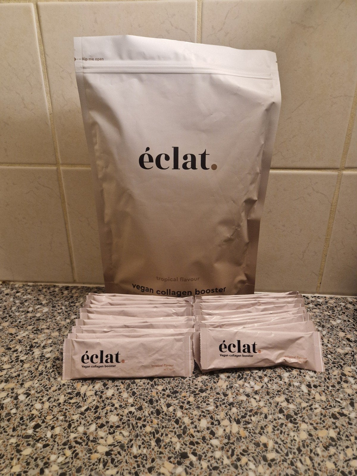 Éclat Vegan Collageen Booster - Tropical Flavour, Ophalen of Verzenden, Nieuw, Gehele gezicht, Verzorging