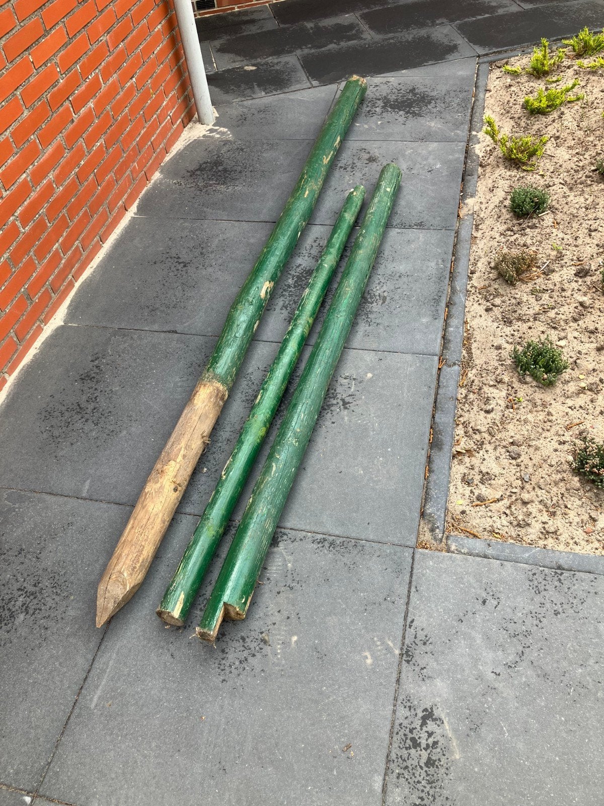 3 st ronde balken diverse afmetingen 160,170,245cm, Tuin en Terras, Palen, Balken en Planken, Ophalen, 250 cm of meer, Balken