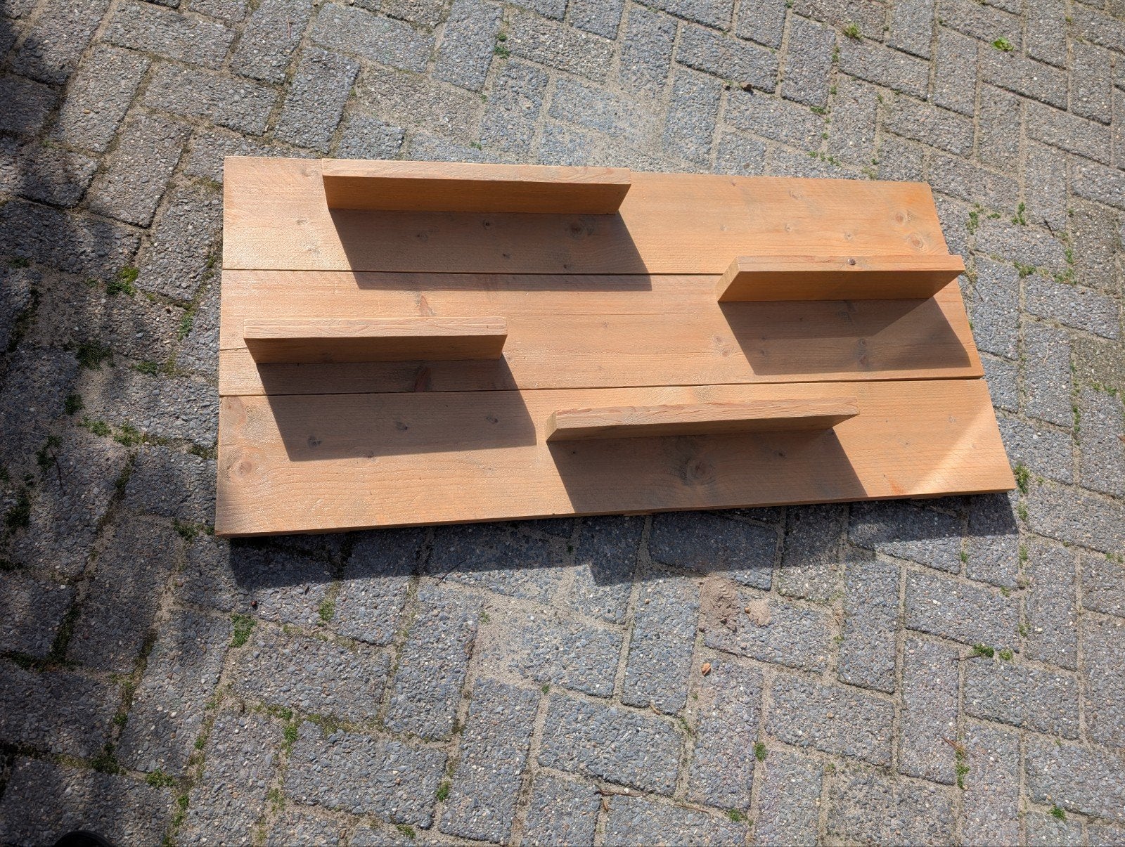 Houten wandplank met 4 schappen, Ophalen, Zo goed als nieuw