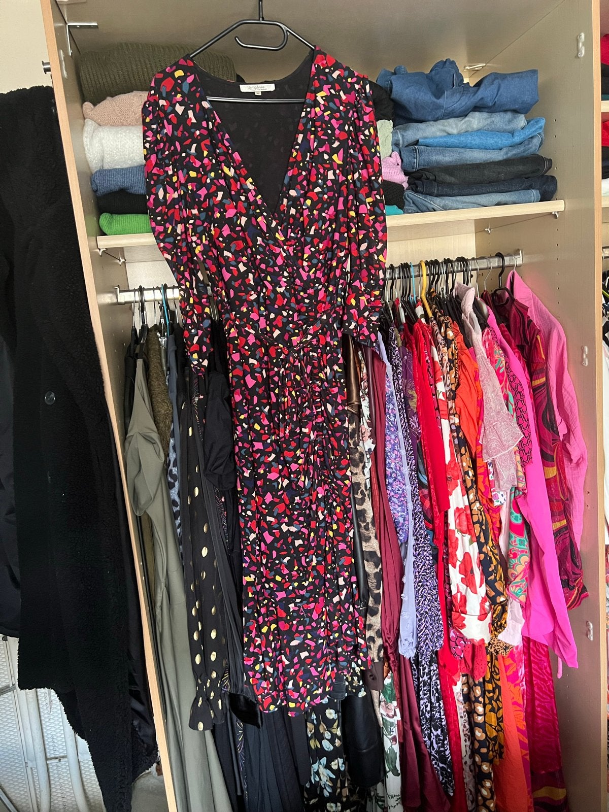 Mooie jurk van Miljuschka mt 42 zgan, Kleding | Dames, Jurken, Ophalen of Verzenden, Zo goed als nieuw, Maat 42/44 (L), Meerkleurig