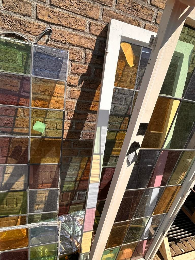 Glas-in-lood Raam, Ophalen, Gevelraam of Ruit, Glas in lood, 80 tot 120 cm