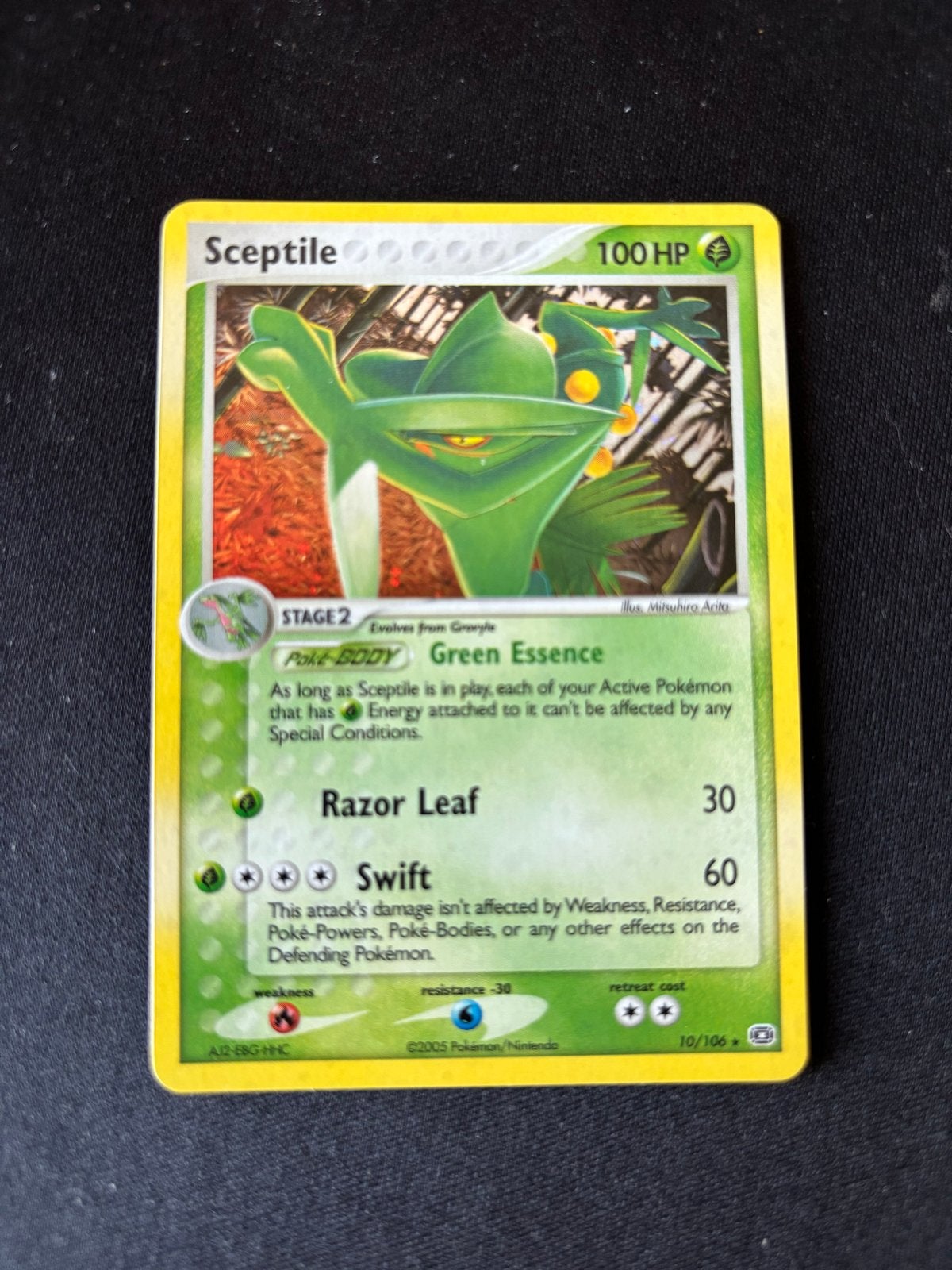Sceptile Pokémon Kaart - Holo - EX Emerald 10/106, Ophalen of Verzenden, Zo goed als nieuw, Losse kaart, Foil