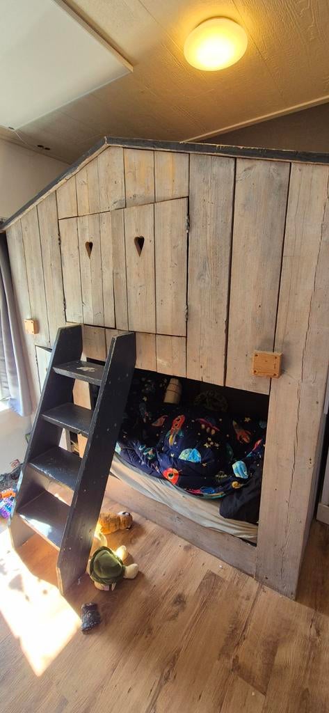Steigerhouten stapelbed gratis ophalen, Ophalen, Gebruikt, 90 cm, Tweepersoons