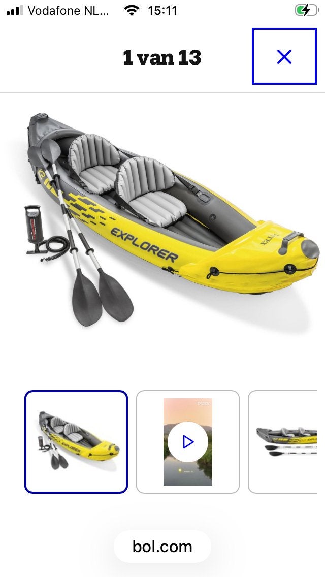 Intex Explorer K2 Opblaasbare Kajak - 2-persoons, Ophalen, Opblaasbaar, Nieuw, 2-persoons