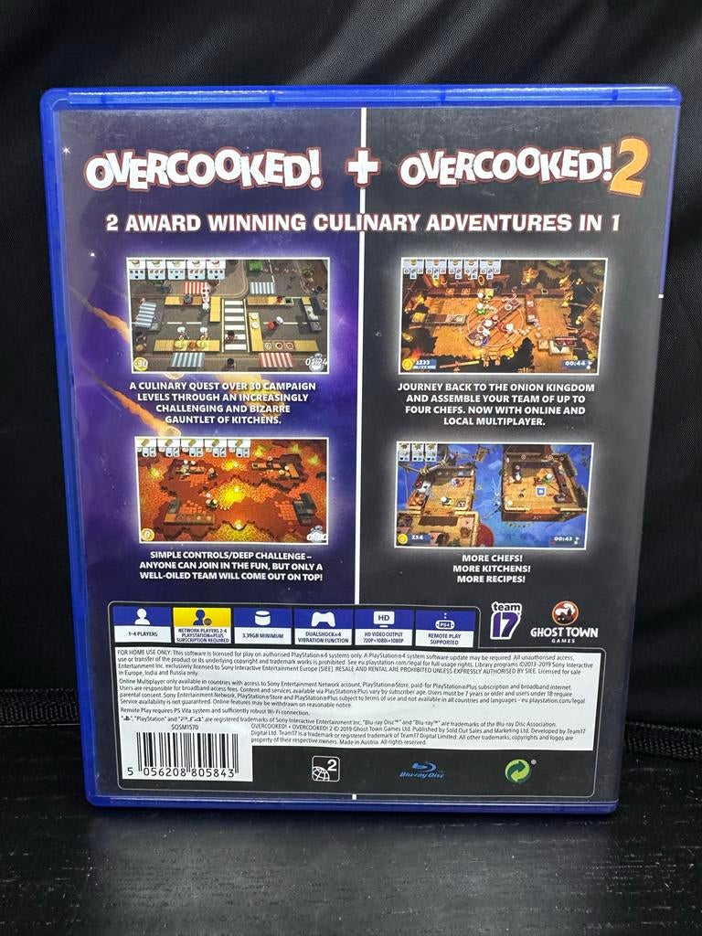Overcooked! + Overcooked! 2 - PS4 (Zo goed als nieuw), G, Verzenden, T, Eén computer