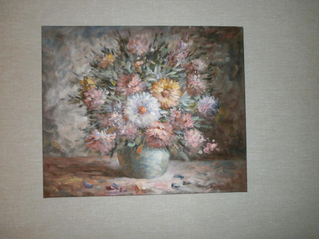 Schilderij op linnen vaas met bloemen, Ophalen