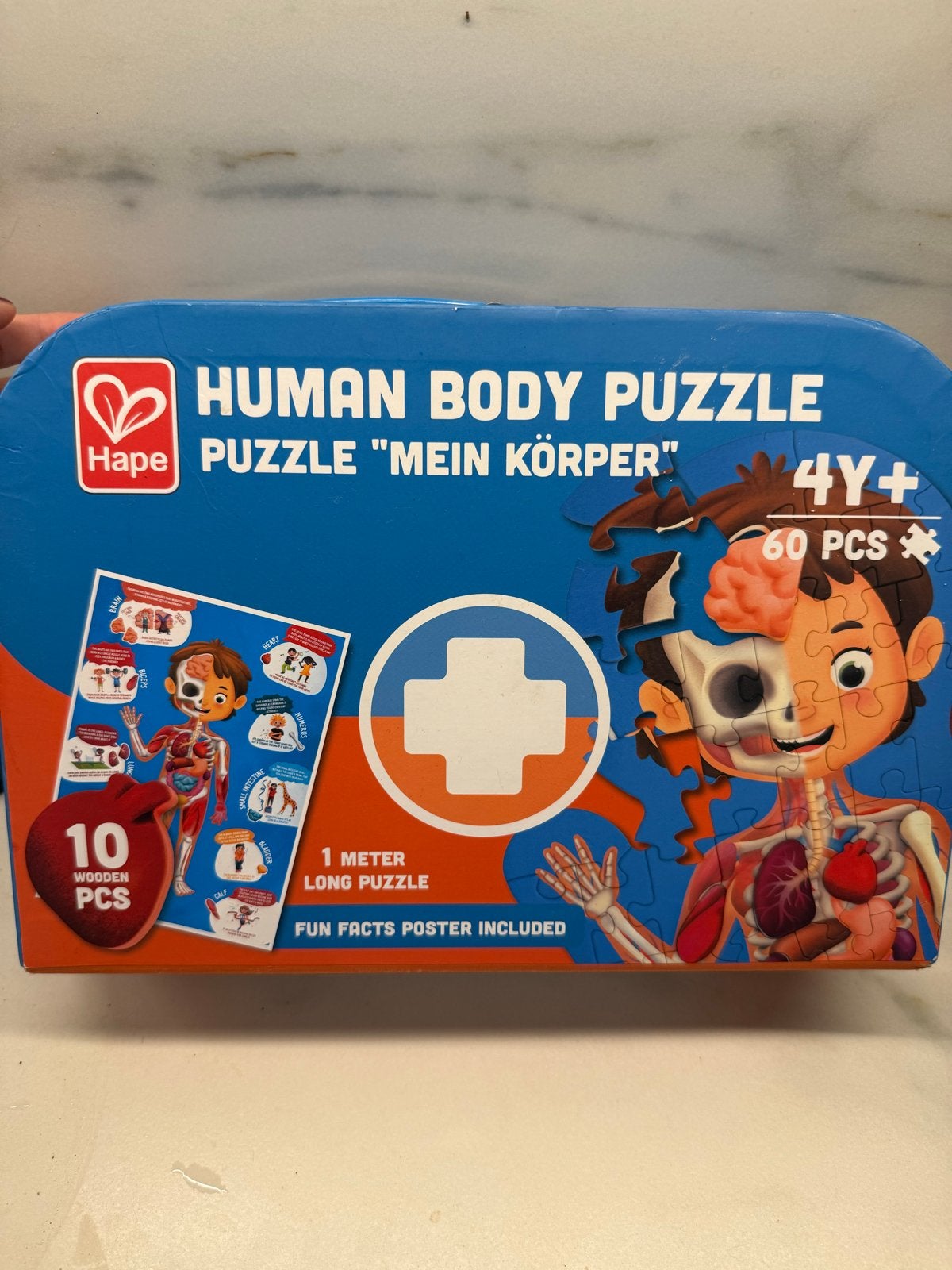 Hape Menselijk Lichaam Puzzel - 60 Stukjes, 1 Meter Lang, Nieuw, Van hout, 4 tot 6 jaar, Meer dan 50 stukjes