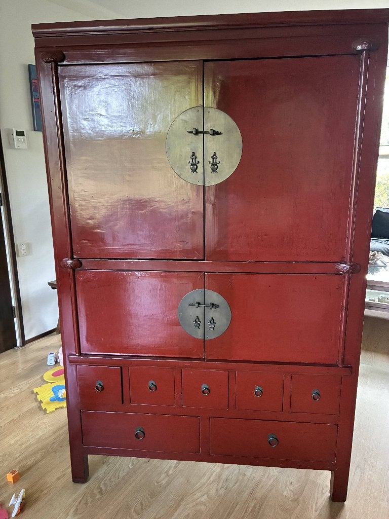 rode Chinese lakkast, Ophalen