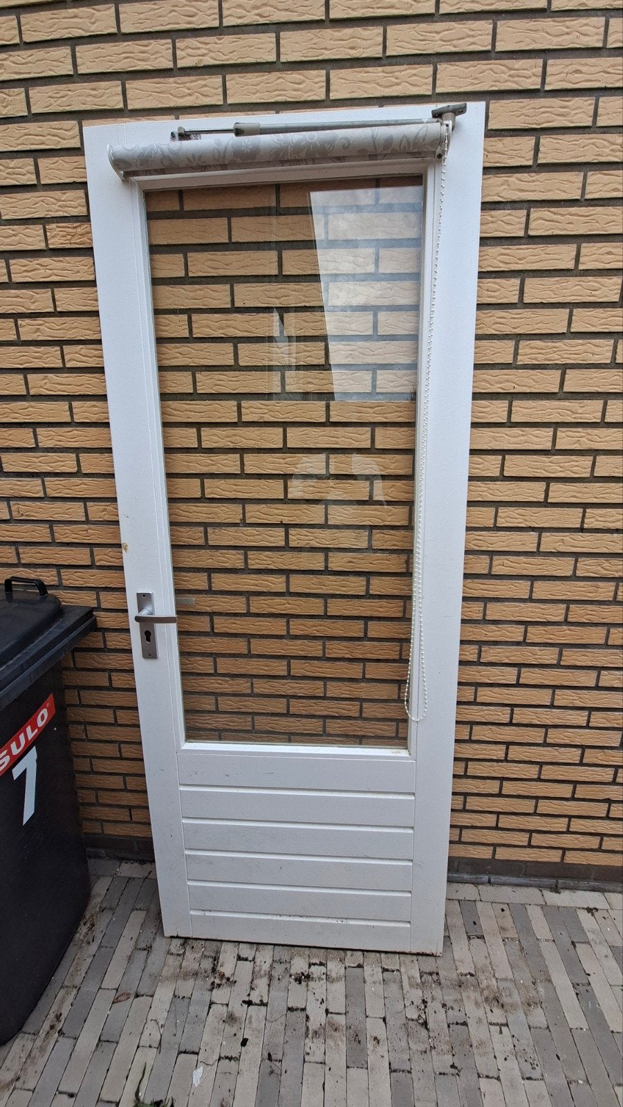 Witte Buiten deur met Glas - 209x80 cm, Ophalen, Gebruikt, 80 tot 100 cm, Binnendeur